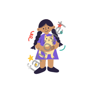 Dana gently holds a small cat in her arms and smiles.
