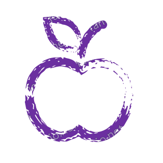 A violet dry brush apple.