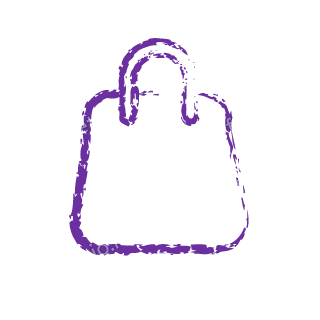 A violet dry brush shopping bag.