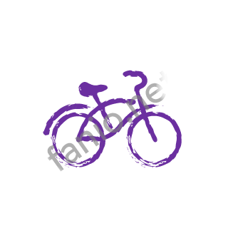 A violet dry brush bicycle.