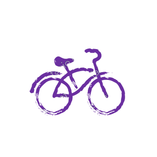 A violet dry brush bicycle.