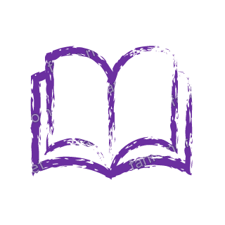 A violet dry brush open book.