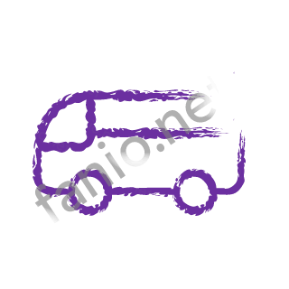 A violet dry brush bus.