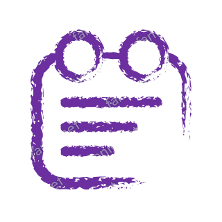 A violet dry brush calendar page with two rings, three text lines.
