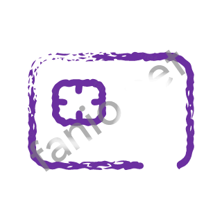 A violet dry brush bank card.