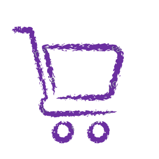 A violet dry brush shopping cart.