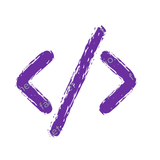 A violet dry brush code brackets.