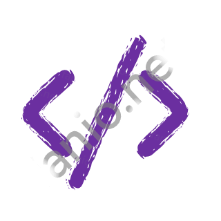 A violet dry brush code brackets.