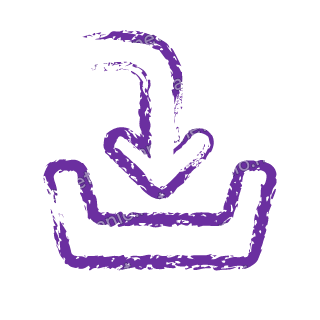 A violet dry brush arrow pointing down into a tray.