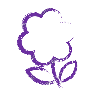A violet dry brush flower with leaves.