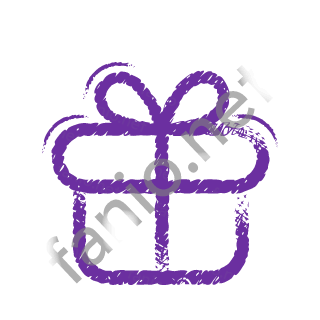 A violet dry brush gift box with a bow.