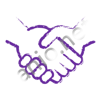 A violet dry brush handshake.