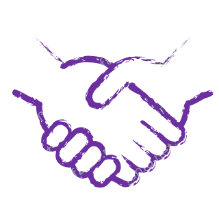 A violet dry brush handshake.