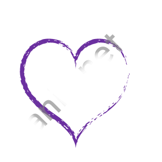 A violet dry brush heart outline.