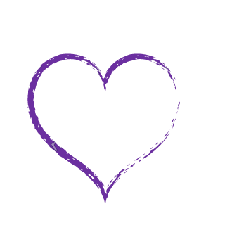 A violet dry brush heart outline.