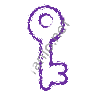 A violet dry brush key.