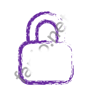 A violet dry brush padlock.