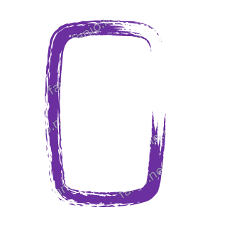 A violet dry brush mobile phone outline.