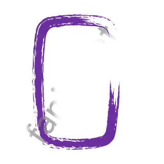 A violet dry brush mobile phone outline.
