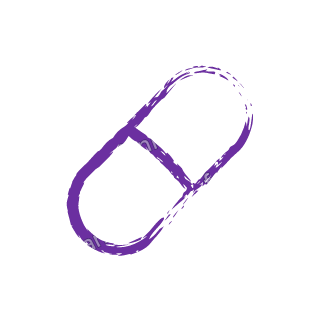 A violet dry brush capsule pill.