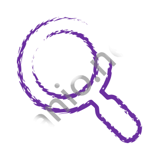 A violet dry brush magnifying glass.