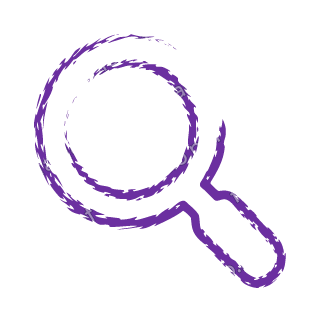 A violet dry brush magnifying glass.