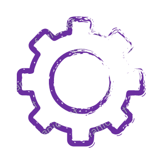 A violet dry brush gear.