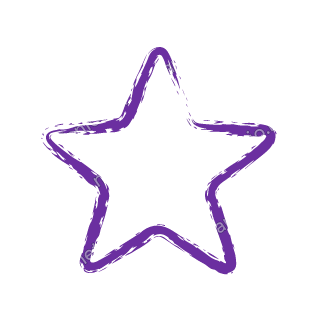 A violet dry brush five point star.