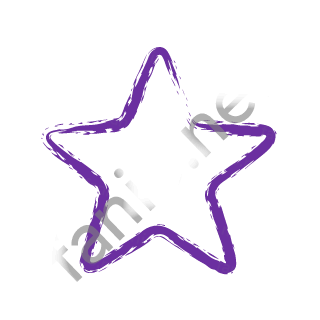 A violet dry brush five point star.