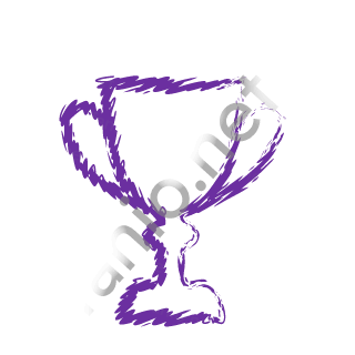 A violet dry brush trophy cup.