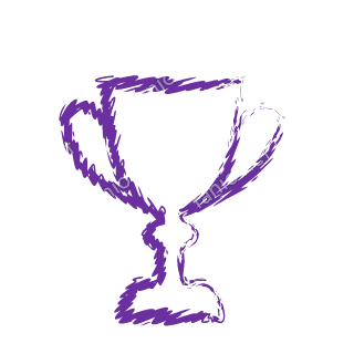 A violet dry brush trophy cup.