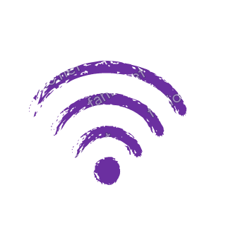 A violet dry brush wifi signal.