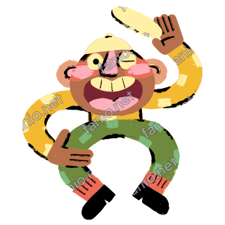 A baker in a pale cap tosses a round flatbread high into the air with one hand, winking with a big grin.