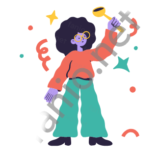 Lina holds a sunflower yellow ladle up in one hand.