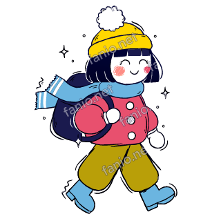 Nuri walks with a big school backpack on the back and a smile.