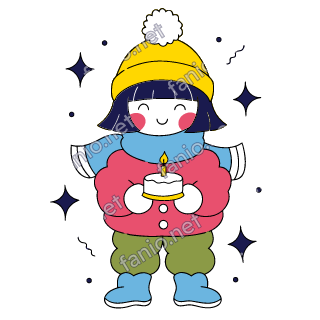 Nuri holds a small birthday cake with one lit candle.