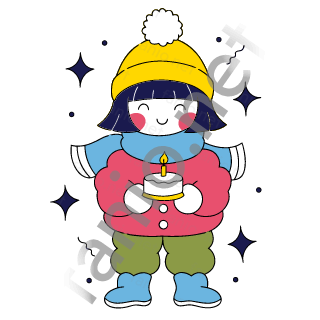 Nuri holds a small birthday cake with one lit candle.