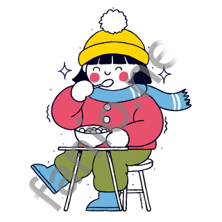 Nuri sits on a stool at a small table and eats cereal with a spoon.