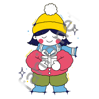 Nuri holds out a wrapped gift box with a ribbon bow.