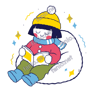Nuri sits on a big beanbag reading an open picture book.