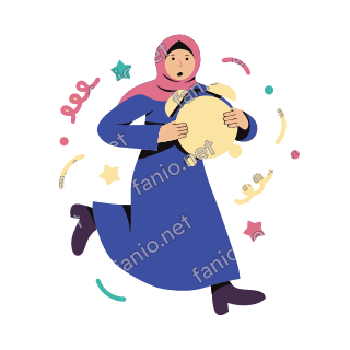Salma hurries forward clutching a big pale yellow alarm clock, surprised.