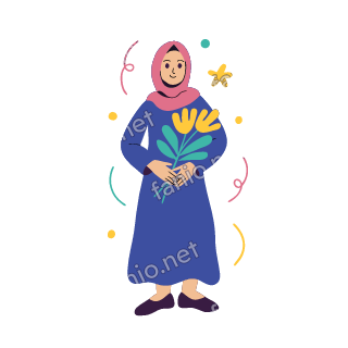 Salma holds a bouquet of yellow flowers with teal leaves to her chest, smiling.