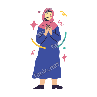 Salma claps her hands with a proud smile, small stars around her.