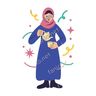 Salma pours tea from a small teapot into a small glass.