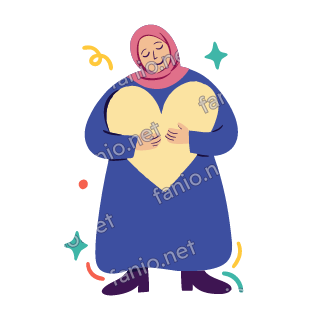 Salma hugs a big pale yellow heart to her chest with her eyes closed, smiling.