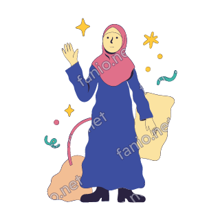 Salma waves goodbye with one raised hand.