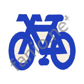 A blue bicycle seen from the side.