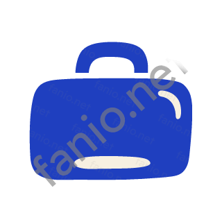 A blue suitcase with a top handle and rounded corners.