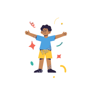 Yousef opens both arms wide for a hug and smiles.
