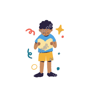 Yousef holds an open pale yellow book in both hands and reads.